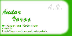 andor voros business card