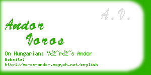 andor voros business card